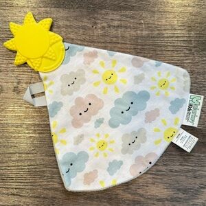 Malarkey Kids Munch It Baby Lovey With Teether Sun and Cloud Pattern Unisex